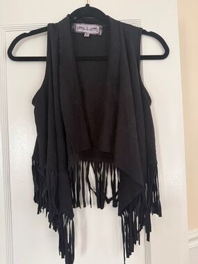 Anthropology — Sleeveless Fringe Vest - Black